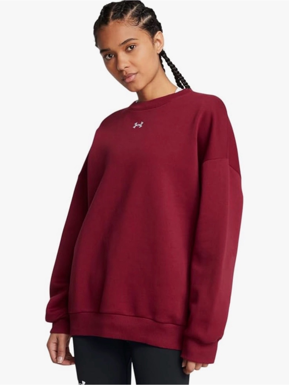 Under Armour Women’s Oversized Crew Sweatshirt - Burgundy